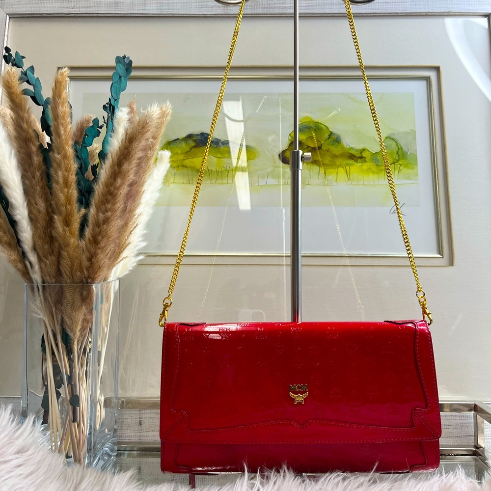 MCM Red Patent Leather Handbag